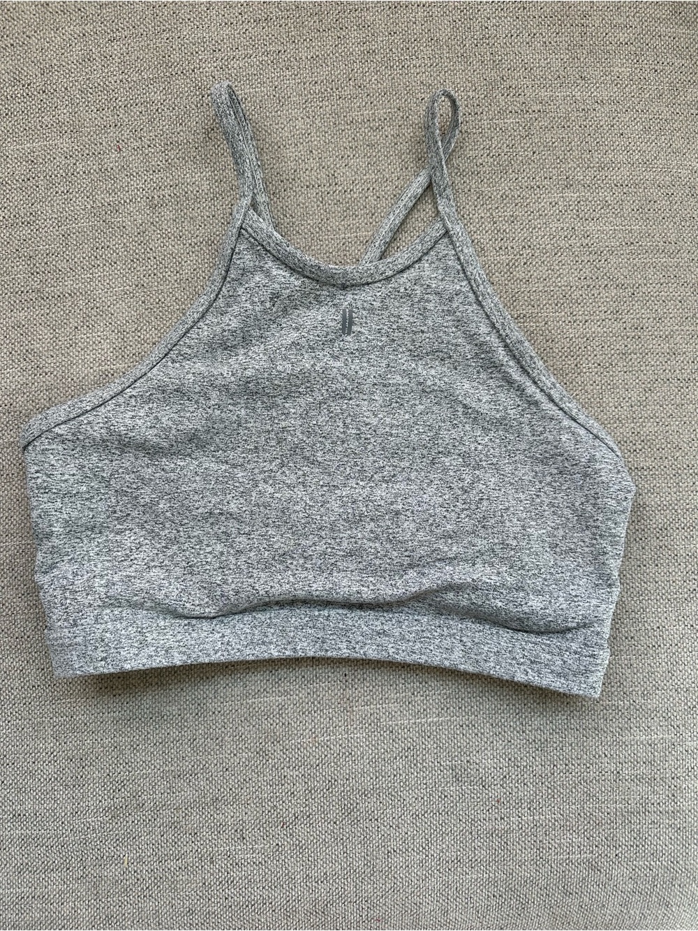 Gray Heather High Neck Sports Bra
